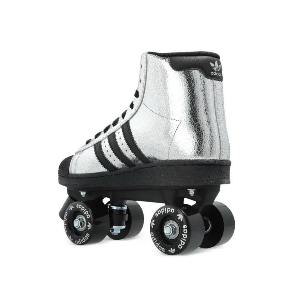 Adidas Superstar 82 Women's Size 6.5 Silver Metallic/Black Roller Skate JH5522 - Picture 3 of 7